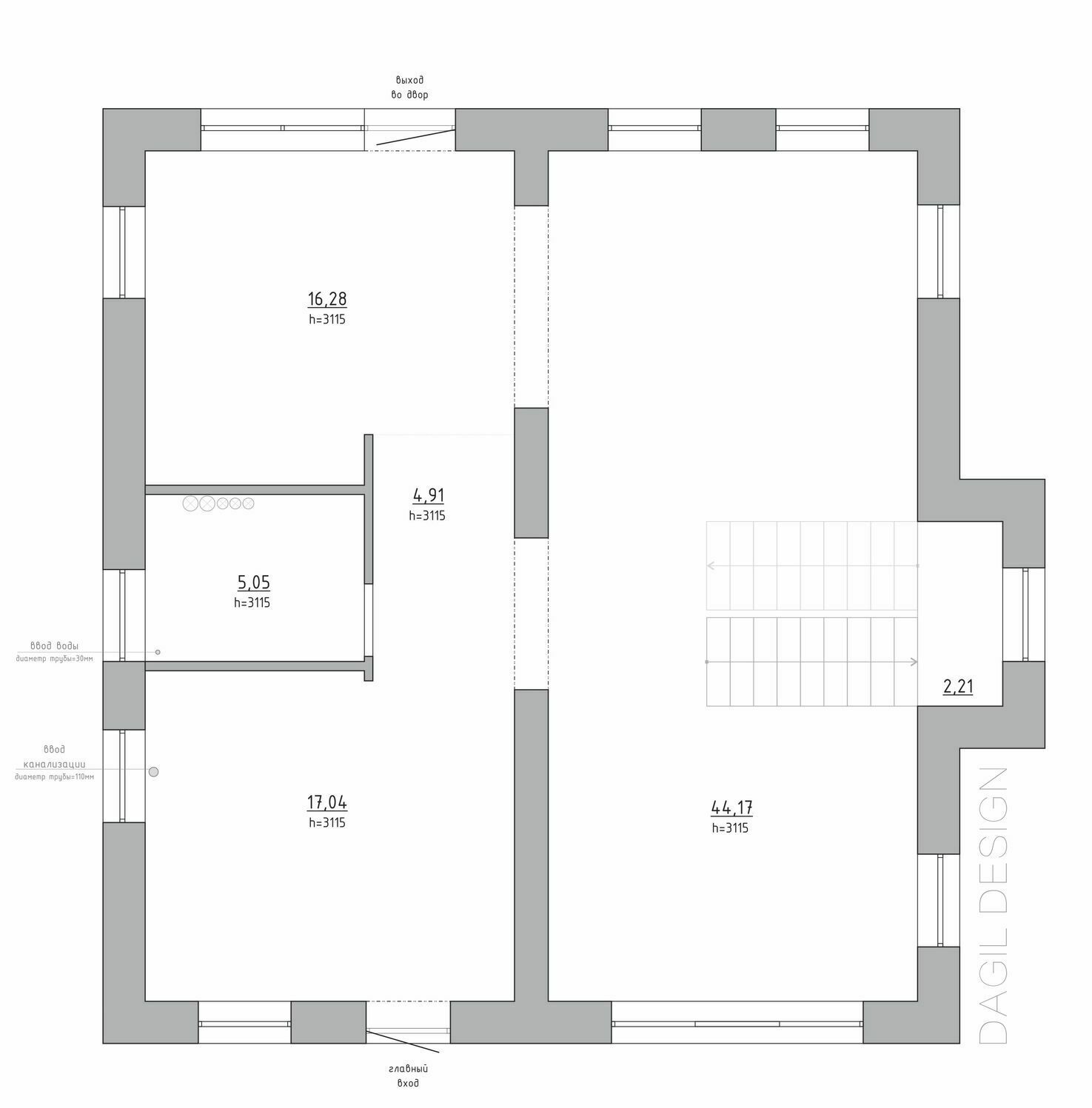 план дома 1 этаж