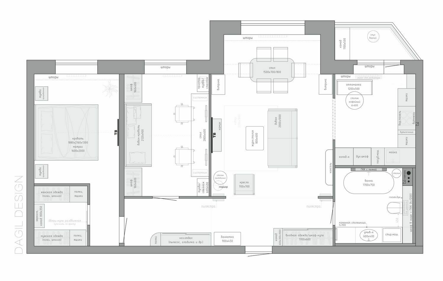 планировка 3-ной квартиры